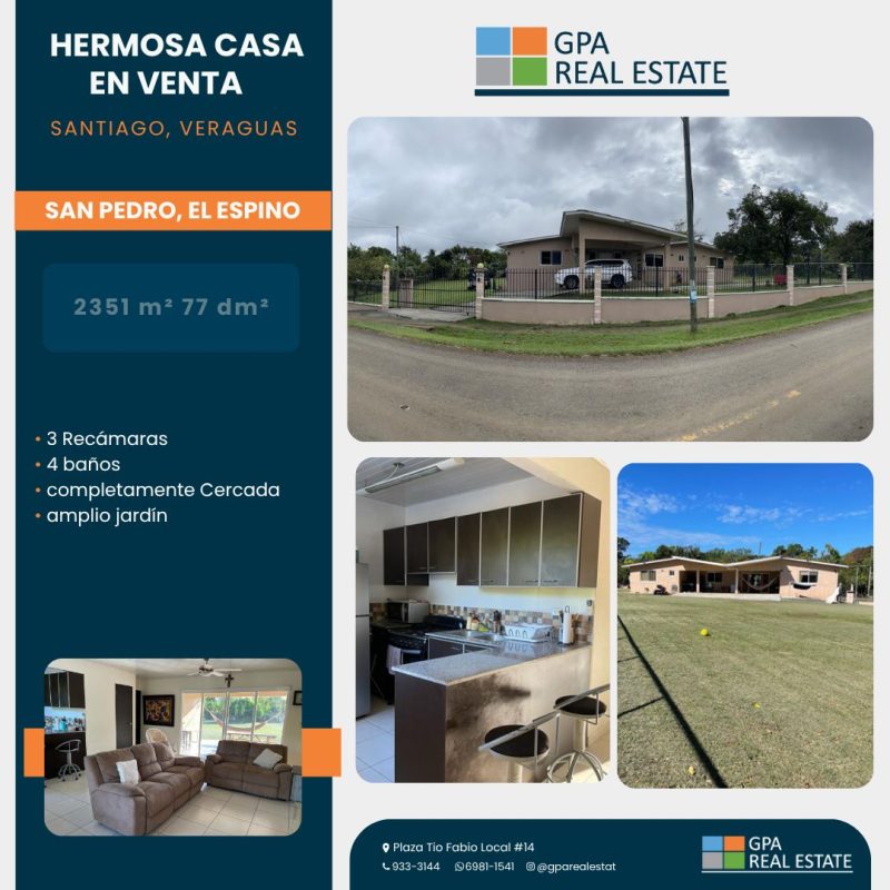 Se Vende Residencia, San Pedro del Espino, Santiago de Veraguas